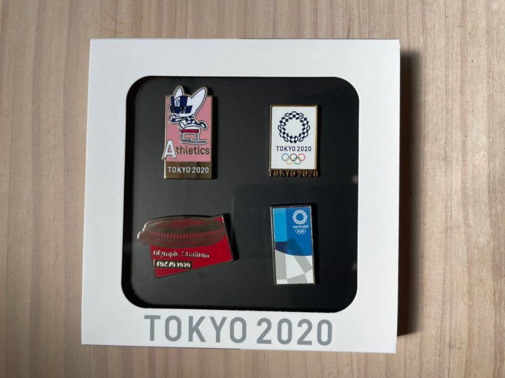 【競技場ピンバッジセット】東京2020オリンピックエンブレム オリンピックスタジアム 陸上競技_画像1