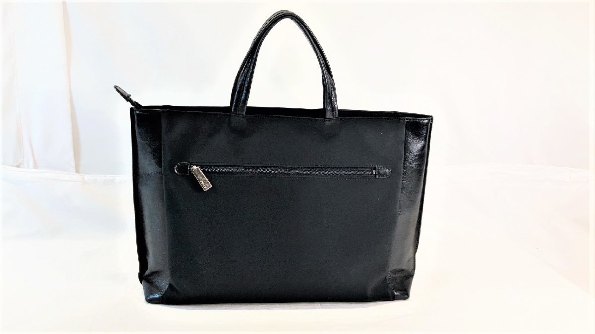 PELLE BORSA オンワード ペレボルサ ブラック トートバッグ 中古 IJ-4 20221125_画像2