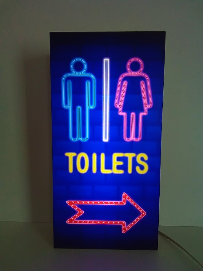 [M size ] toilet flight place cosmetics .TOILET rest room neon series store autograph lamp lighting signboard ornament miscellaneous goods light BOX lightning signboard illumination signboard 