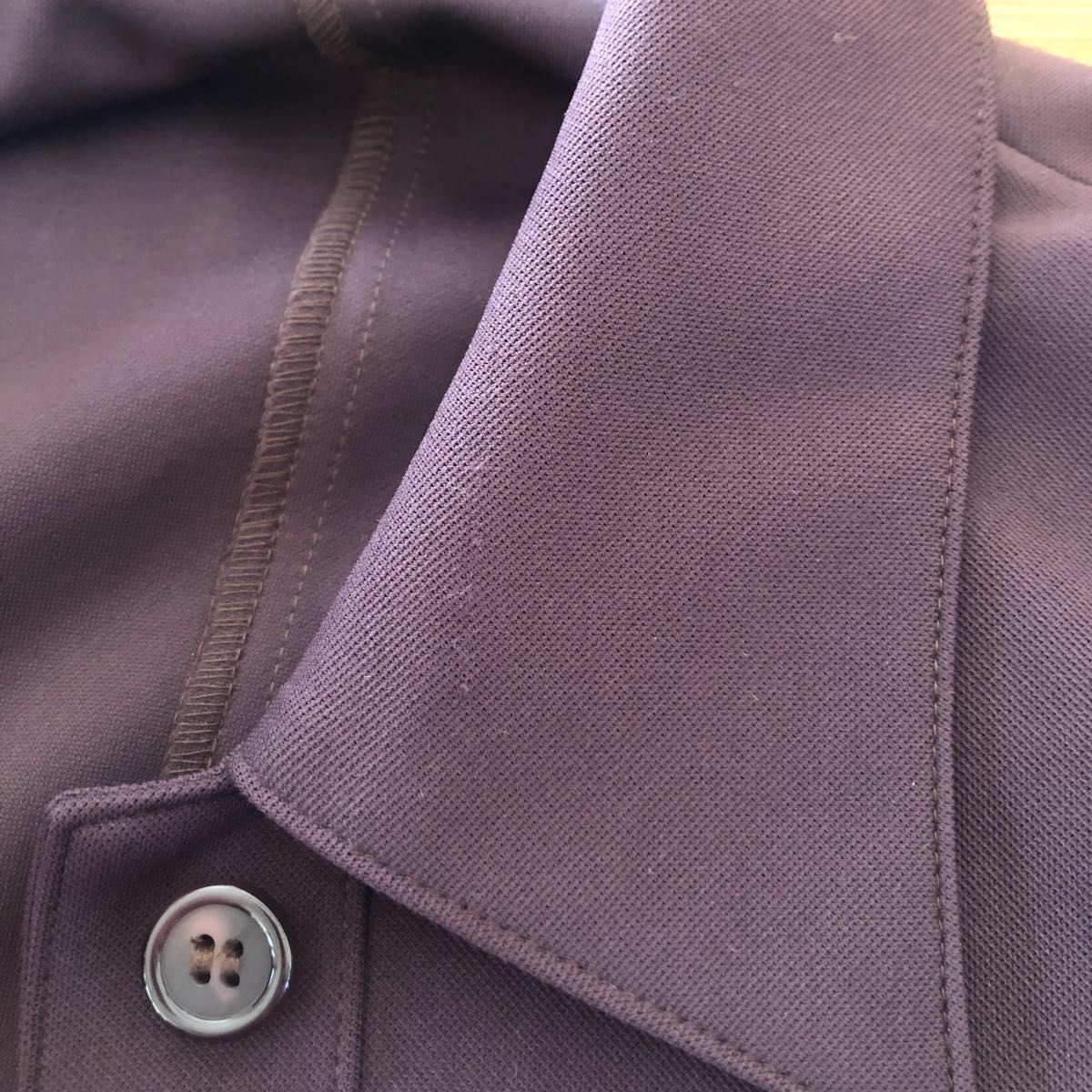 【日本製】ビドンナ　ステンカラー　ロングコート　トモ布ベルト付き　小豆色　紫