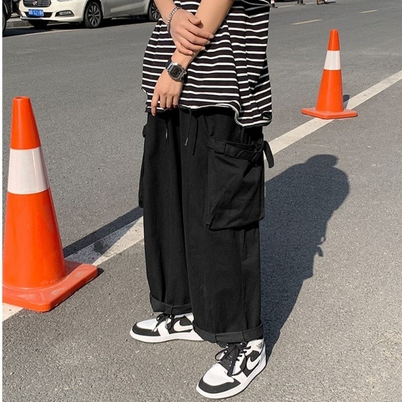 初回限定】 カーゴパンツ ワイド ボトムス ユニセックス メンズ 袴パンツ カーキ XL adnd.in