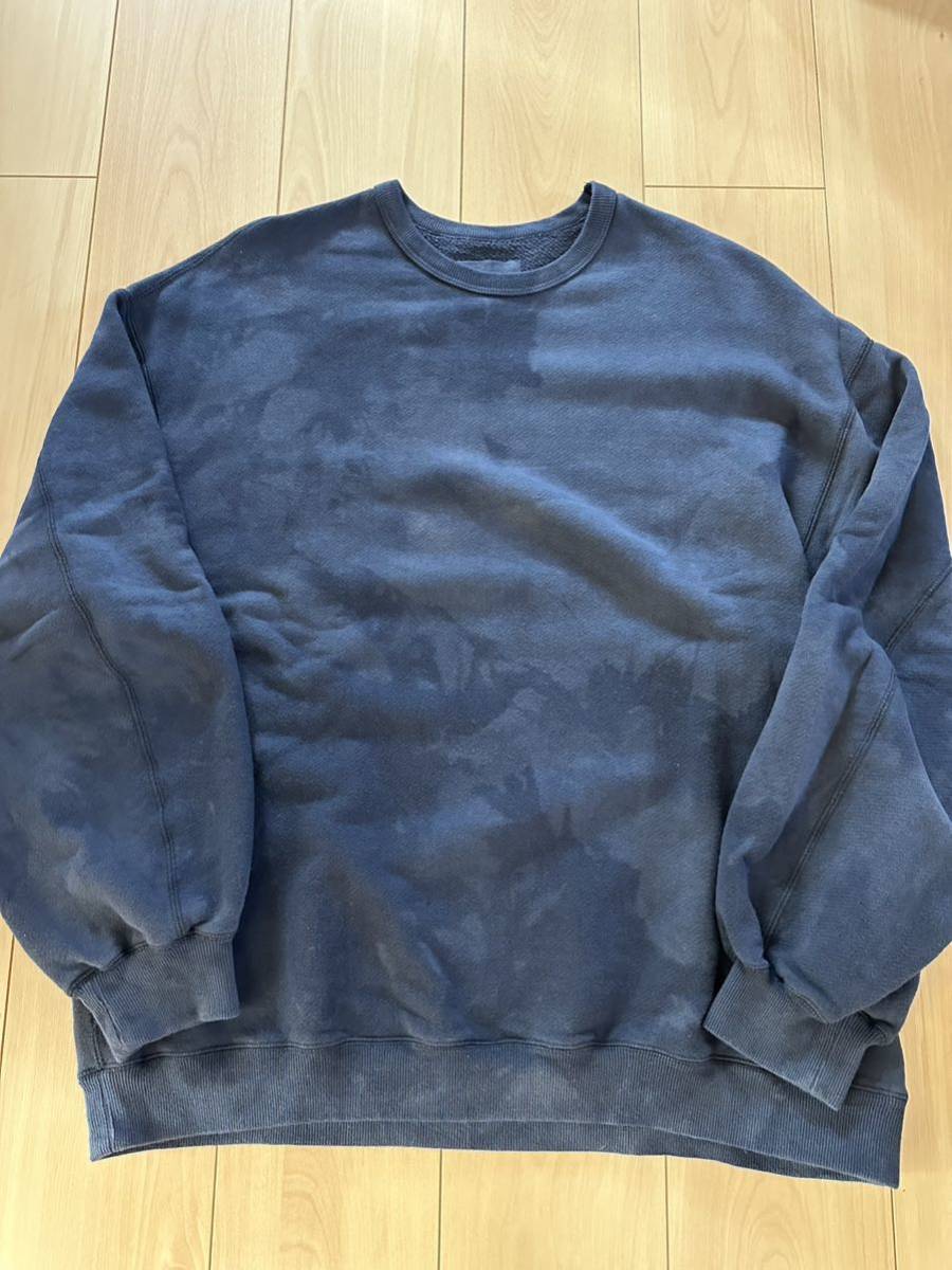 安価 YOKO SAKAMOTO 22SS BIG SWEATER 有松 箱ムラ絞り スウェット