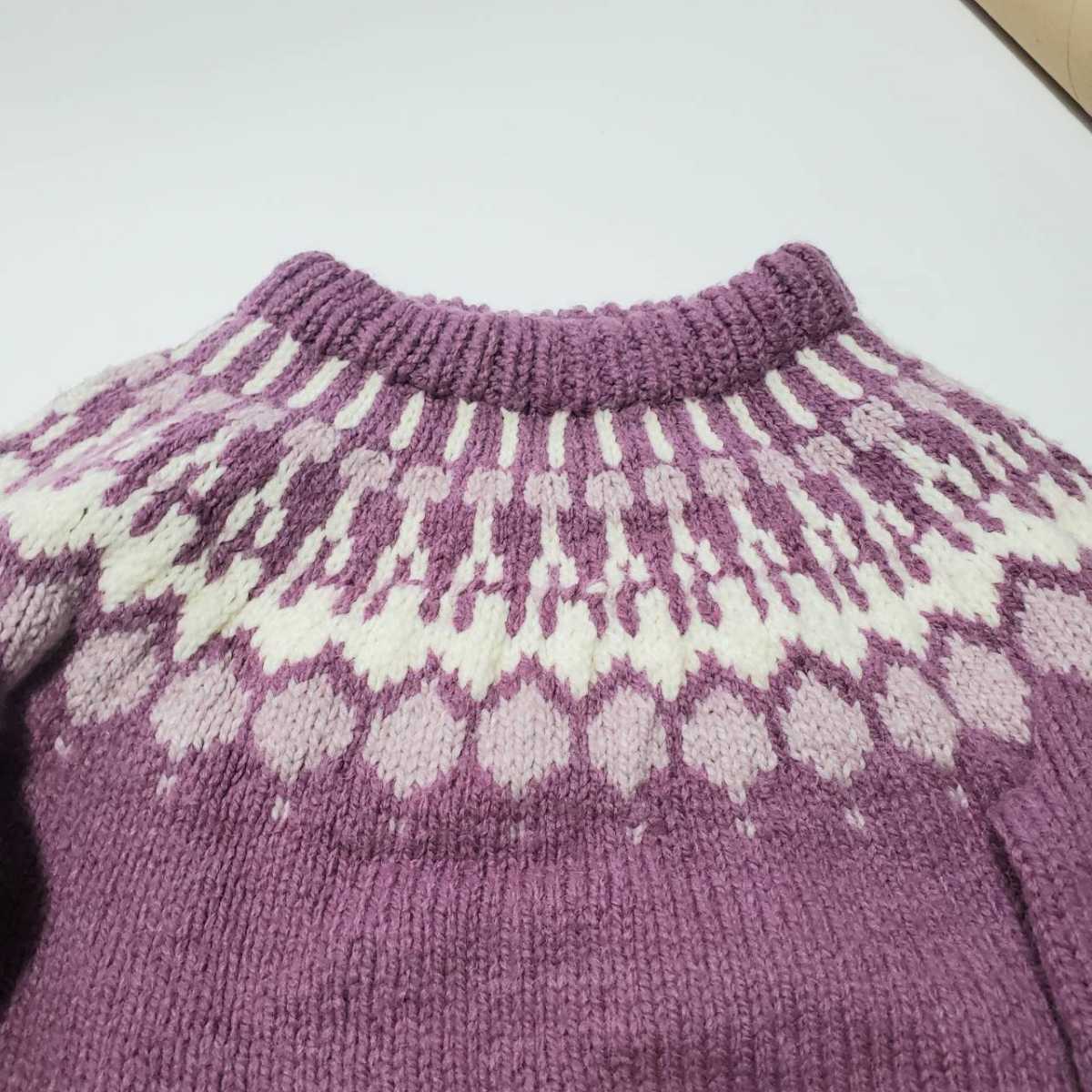 メール便指定可能 ノルディックニット パープル used ヴィンテージ