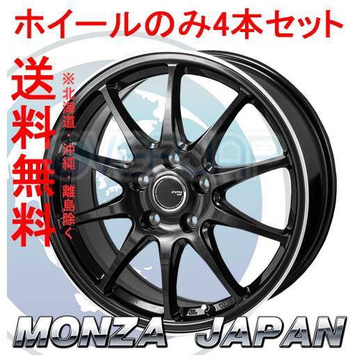 【60%OFF】 (PBK/FP) フランジカットポリッシュ / パールブラック R10 JP-STYLE JAPAN MONZA 4本セット 15インチ FNC26 セレナ 43 5 / 114.3 6.0J 社外品