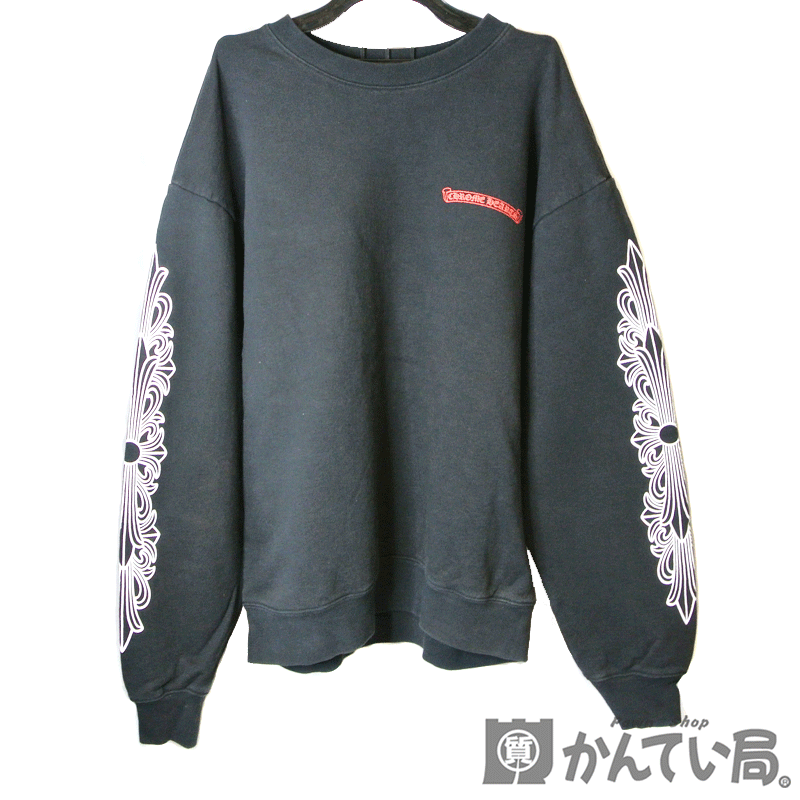 【未使用品】 BOY【クロムハーツ×マッティボーイ】 HEARTS×MATTY CHROME 13987 99 表記サイズ:L【中古品】USED-B  ブラック スウェット CHOMPER EYES トップス