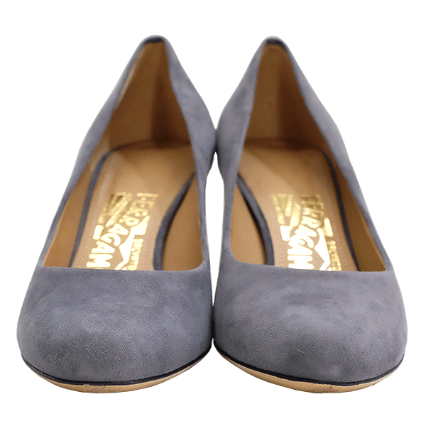 【送料無料】【本物】SalvatoreFerragamo★サルヴァトーレフェラガモ★パンプス★レディース★スウェード★グレー★4 1/2★約22cm★靴★