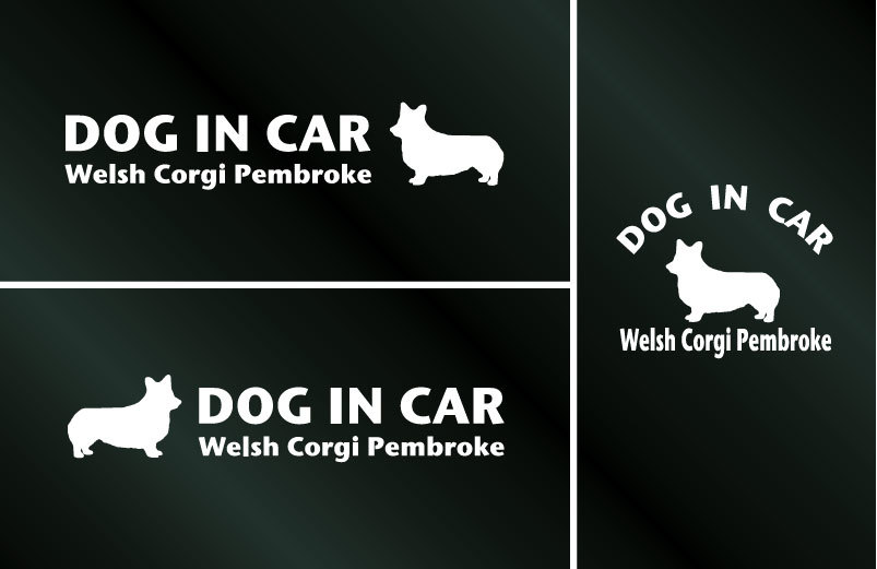 犬のステッカー 『DOG IN CAR』 ウェルシュコーギーペンブローク 3枚組 DOG 犬 シール コーギー ペンブローク_画像1