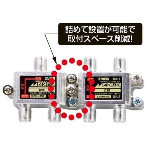 日本アンテナ D3EP-BP 4K8K放送対応 屋内用3分配器 全電通タイプ　未使用品　送料無料