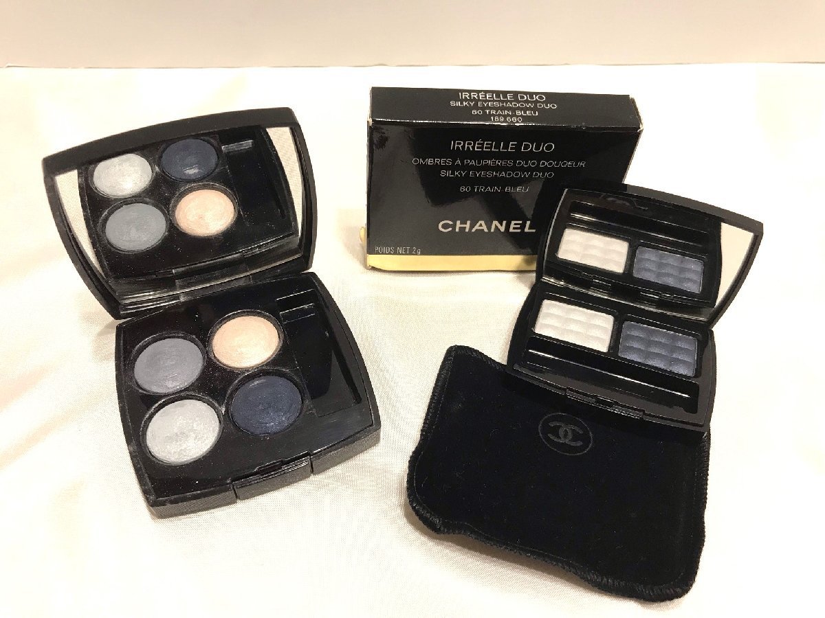 ■【YS-1】 CHANEL シャネル ■ レ キャトル オンブル アイシャドウ #92 イレール デュオ #60 ブルー系 ■ 2点セット 【同梱可能商品】■D_右側は未使用と思われます