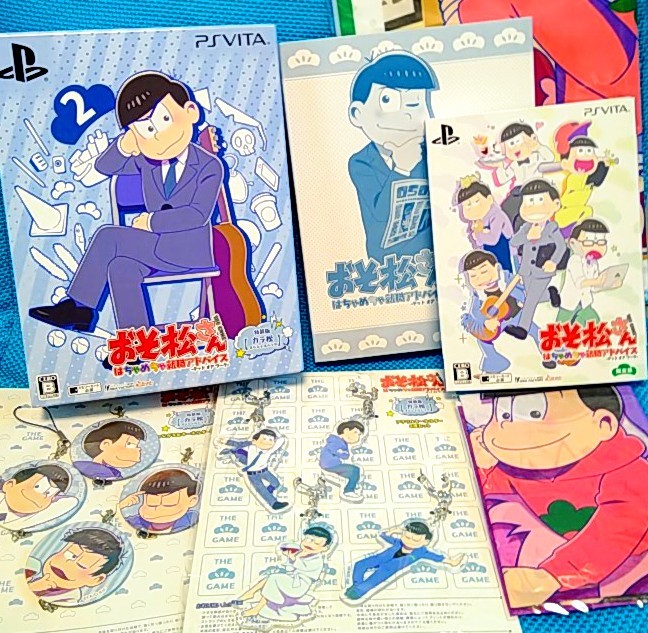 PS Vita エビテン特典付 おそ松さん はちゃめちゃ就職アドバイス特装版カラ松 アクリル 缶キーホルダー ebten限定マイクロファイバータオル