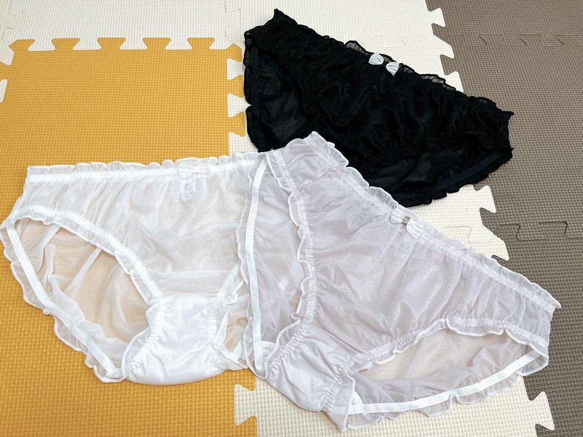 PayPayフリマ|大きいサイズ 4L XXXL リボン付きラメ入りショーツ3枚セット