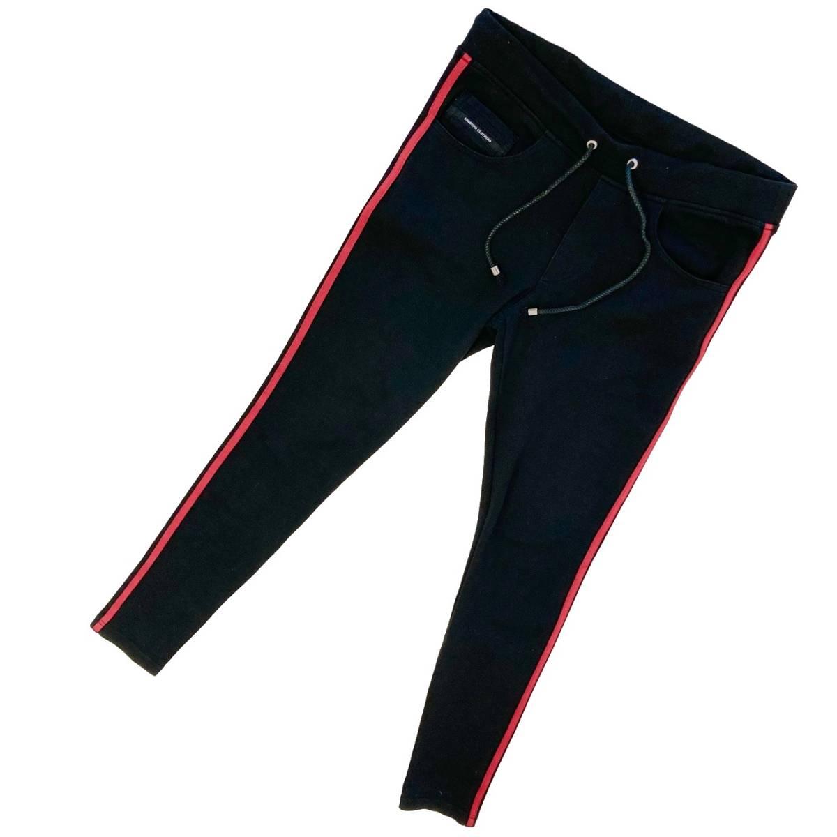 定価2.4万 resound clothing BLIND LINE PANTS 1 黒×赤 リサウンド