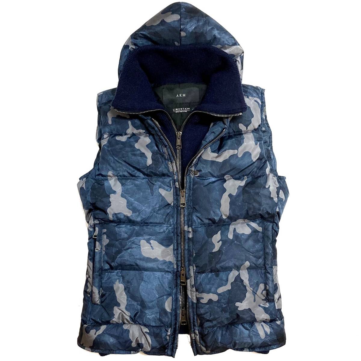 LEON掲載 定価15万 AKM CAMO HOODED DOWN VEST M-