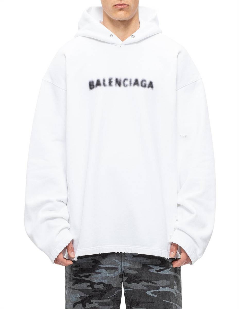 正規品 21AW 定価13万 BALENCIAGA ダメージ加工ピクセルロゴ 正規品 21AW 定価13万 BALENCIAGA ダメージ加工ピクセルロゴ