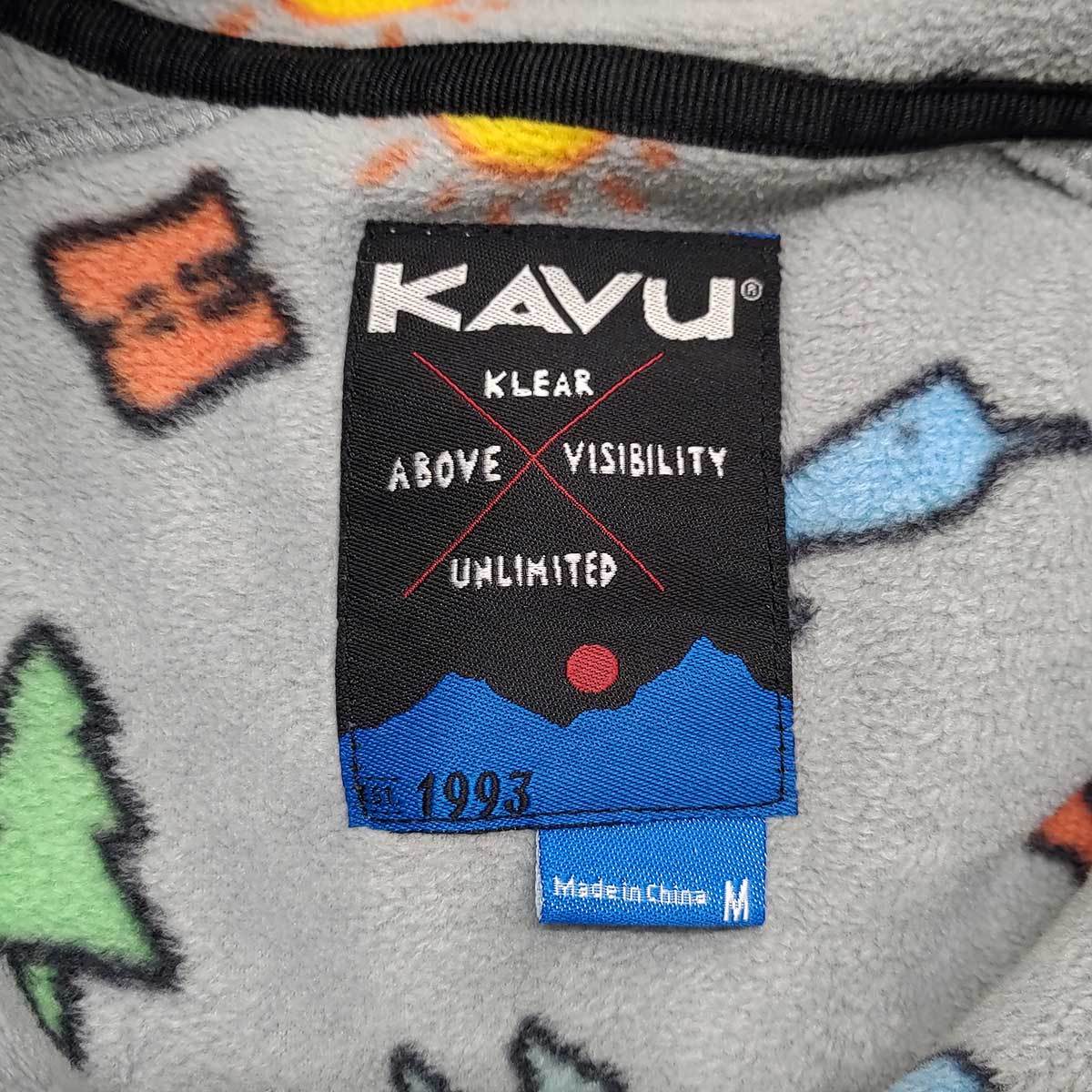 【中古】カブー TEANNAWAY ティーナウェイ フリースプルオーバー M グレー メンズ KAVU 柄 マルチカラー_画像3