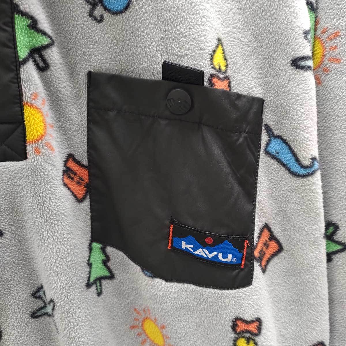 【中古】カブー TEANNAWAY ティーナウェイ フリースプルオーバー M グレー メンズ KAVU 柄 マルチカラー_画像2