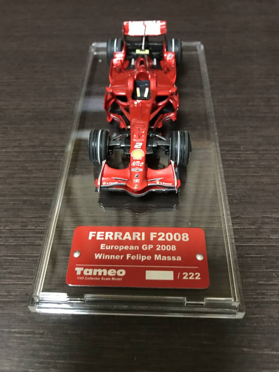 1/43完成品 TAMEO フェラーリ F2008 #2 F.マッサ ヨーロッパGP優勝