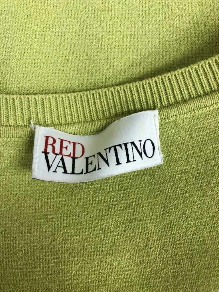 美品　RED VALENTINO ヴァレンティノ　レディース　グリーン　柄　ニット　ノースリーブワンピース XS表記_画像4