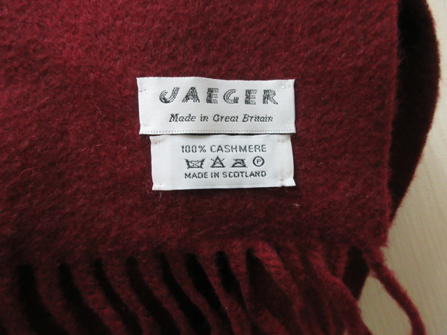 JAEGER　イエーガー　ストール　ショール　カシミヤ100％　MADE IN SCOTLAND_画像4