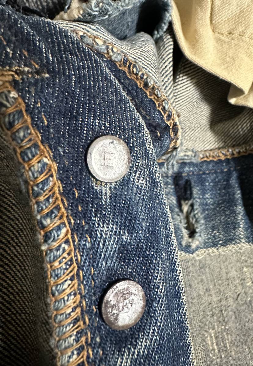 60's VINTAGE Levi's 501 足長R BIGE 66前期 E刻印 デニムパンツ