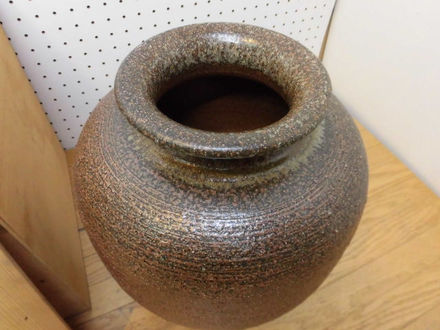* Shigaraki .. обжиг в печи ваза для цветов Shigaraki ./ ваза круг / красный чай цвет /35cm** быстрое решение когда бесплатная доставка * контрольный номер 1103-6