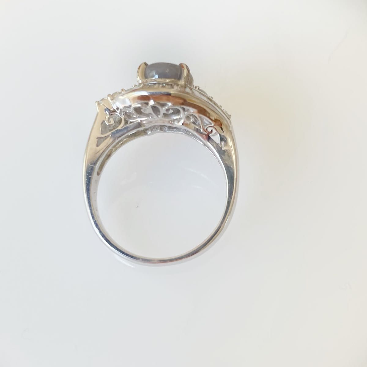 鑑別書付き新品】スターサファイア リング ダイヤモンド 3.2ct
