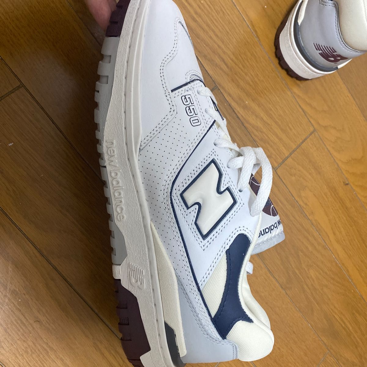 最愛 新品 ニューバランス BB550 サンプル品 27 ホワイト ネイビー