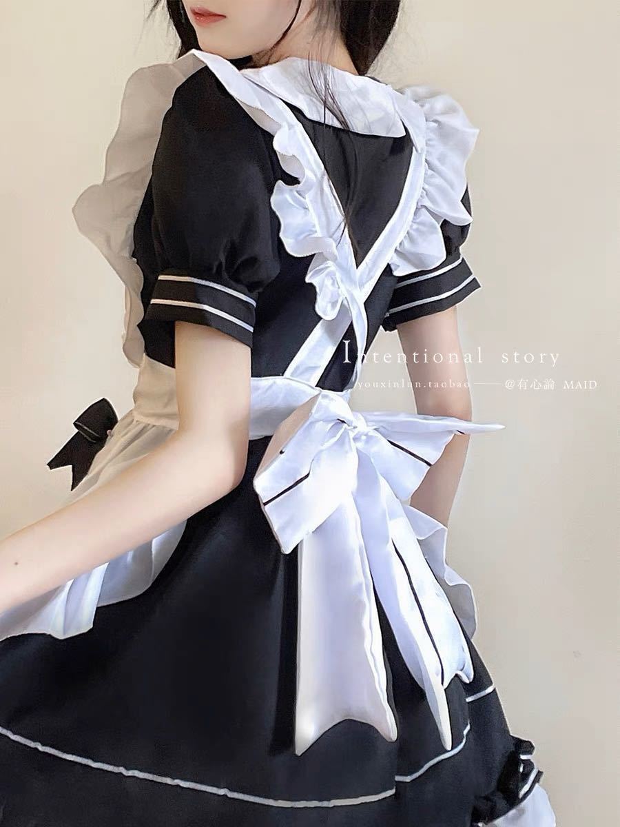 【Sサイズ】クラシック メイド服 コスプレ ロリータ 古典 小悪魔 フルセットの画像3