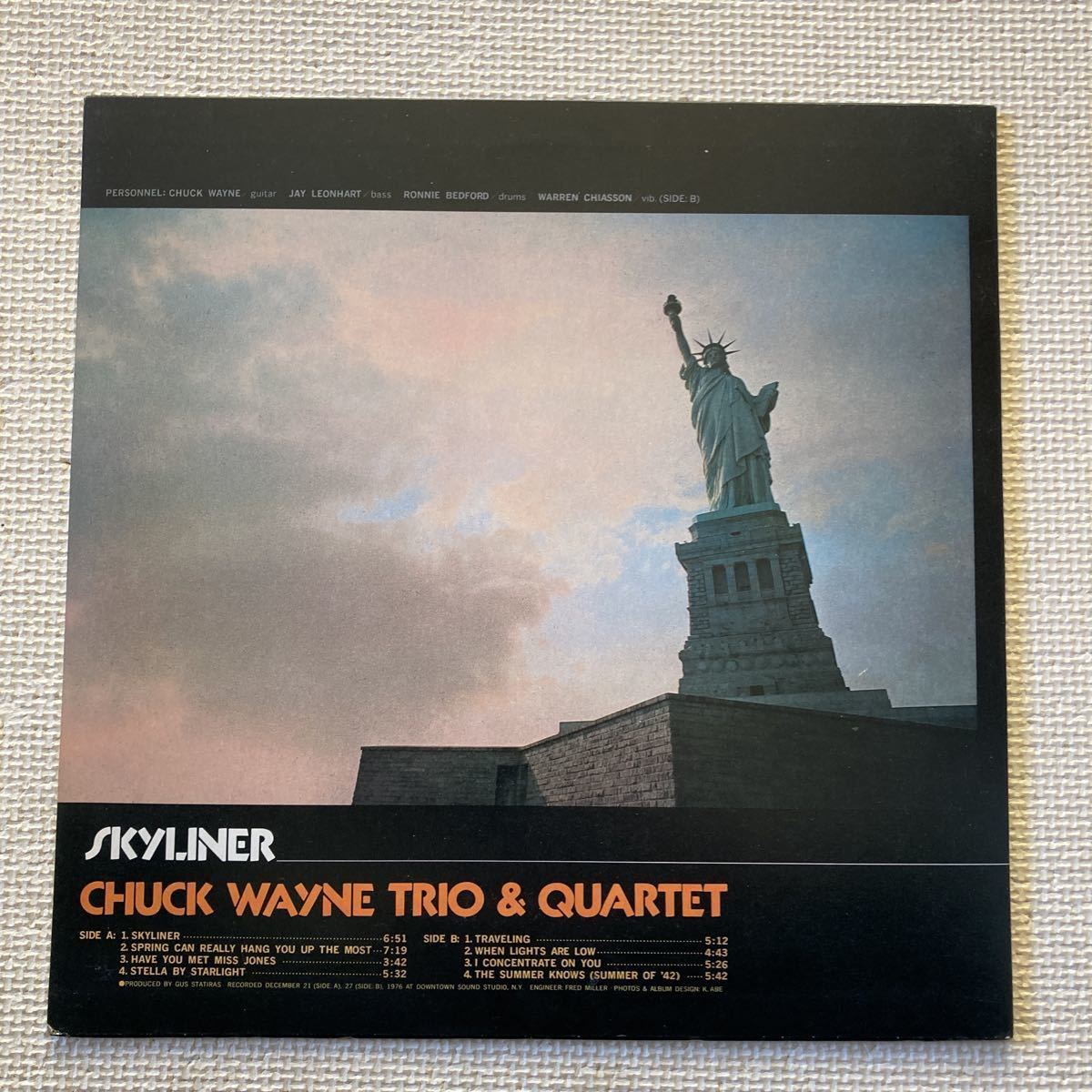 チャック・ウェイン／スカイライナー【SKY LINER／Chuck Wayne Trio & Quartet】Peogressive Records（テイチク／和文解説付）/1976録音_画像2