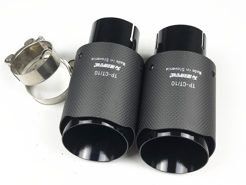 A196★D-XS002高品質Akrapovic マフラーカッター 炭素繊維 エンドパイプBK 【2本セット】 カーボン排気ヒントマフラー車のアクセサリー_画像6