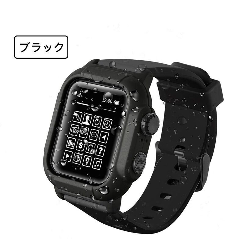 LHH390★Apple Watch Series SE/6/5/4/3/2対応ケース バンド 防塵 一体 完全防水 吸収バンド アップルウォッチ 交換バンド 40mm 42mm 44mm_画像3