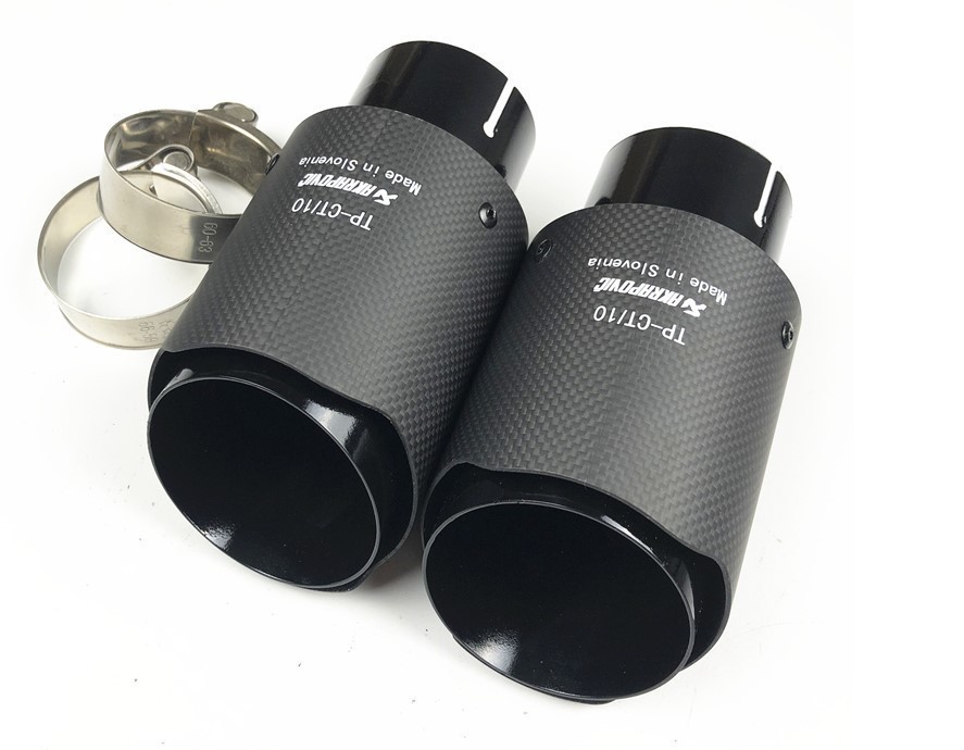 A196★D-XS002高品質Akrapovic マフラーカッター 炭素繊維 エンドパイプBK 【2本セット】 カーボン排気ヒントマフラー車のアクセサリー_画像7