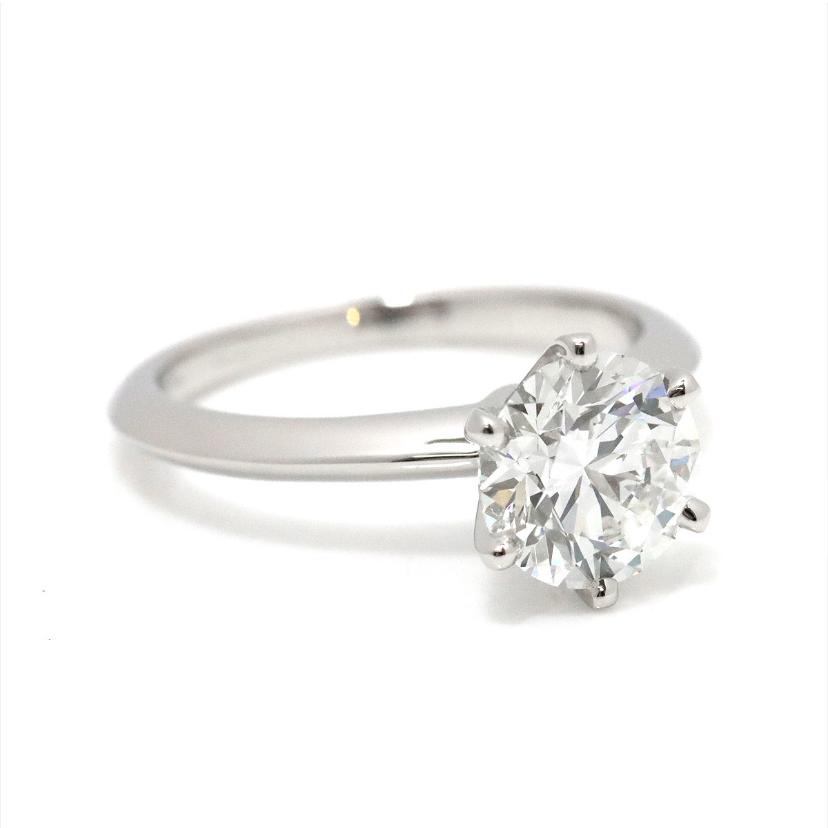 ティファニー TIFFANY&CO. ソリティア ダイヤ 2.14ct F/VS1/3EX 14号 リング Pt プラチナ Diamond Ring 【鑑定書付き】 90166248_画像2