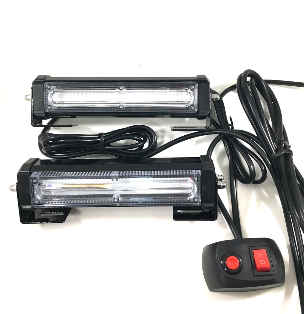 DC12V COB 6LED × 2連 ストロボ フラッシュ ライト キット ホワイト 白 発光 パターン 変更可能 リモコン 付き_画像2