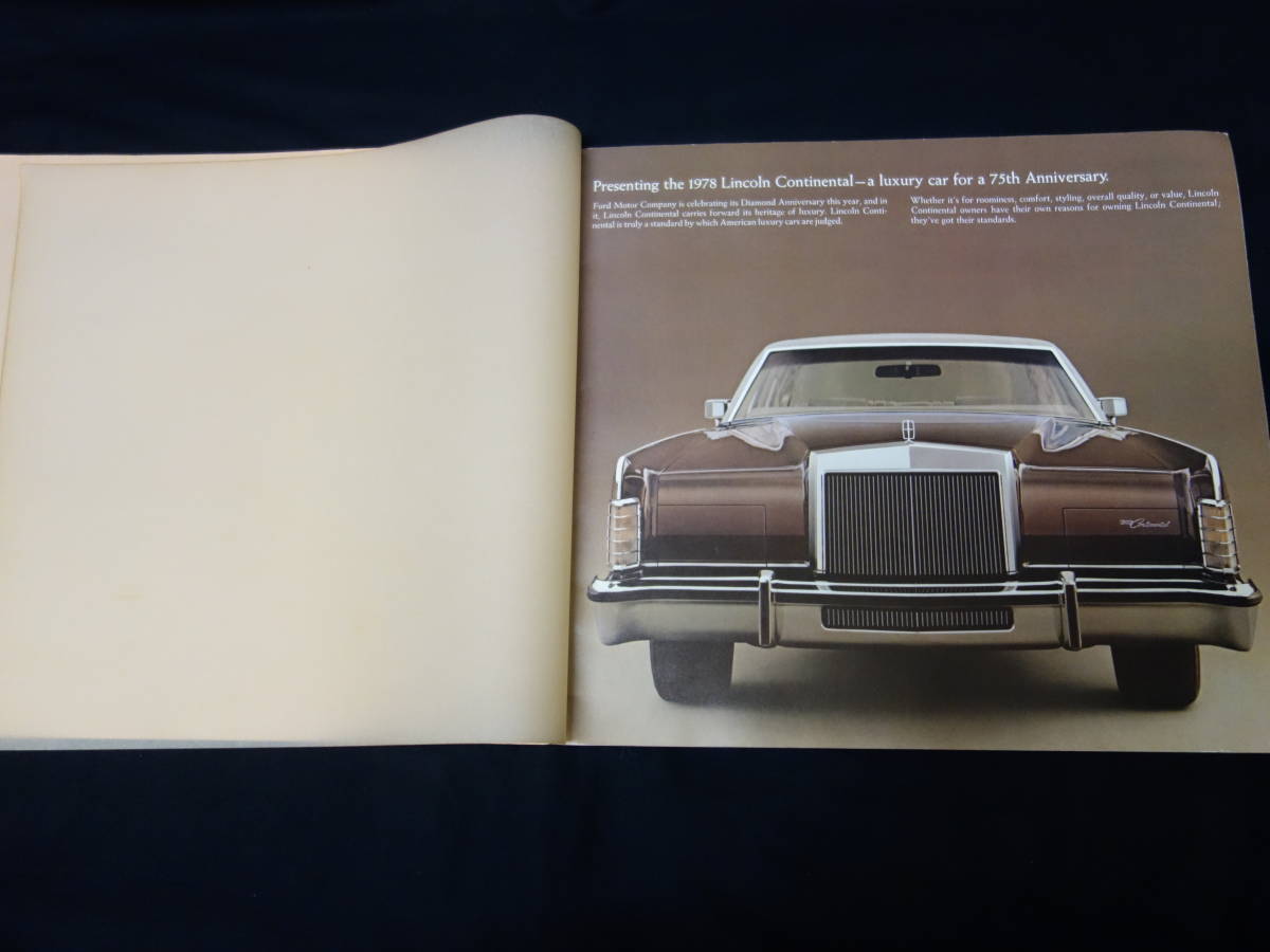 【1978年モデル】フォード リンカーン コンチネンタル / FORD LINCOIN CONTINENTAL 専用 本カタログ / 英語版【当時もの】の画像1