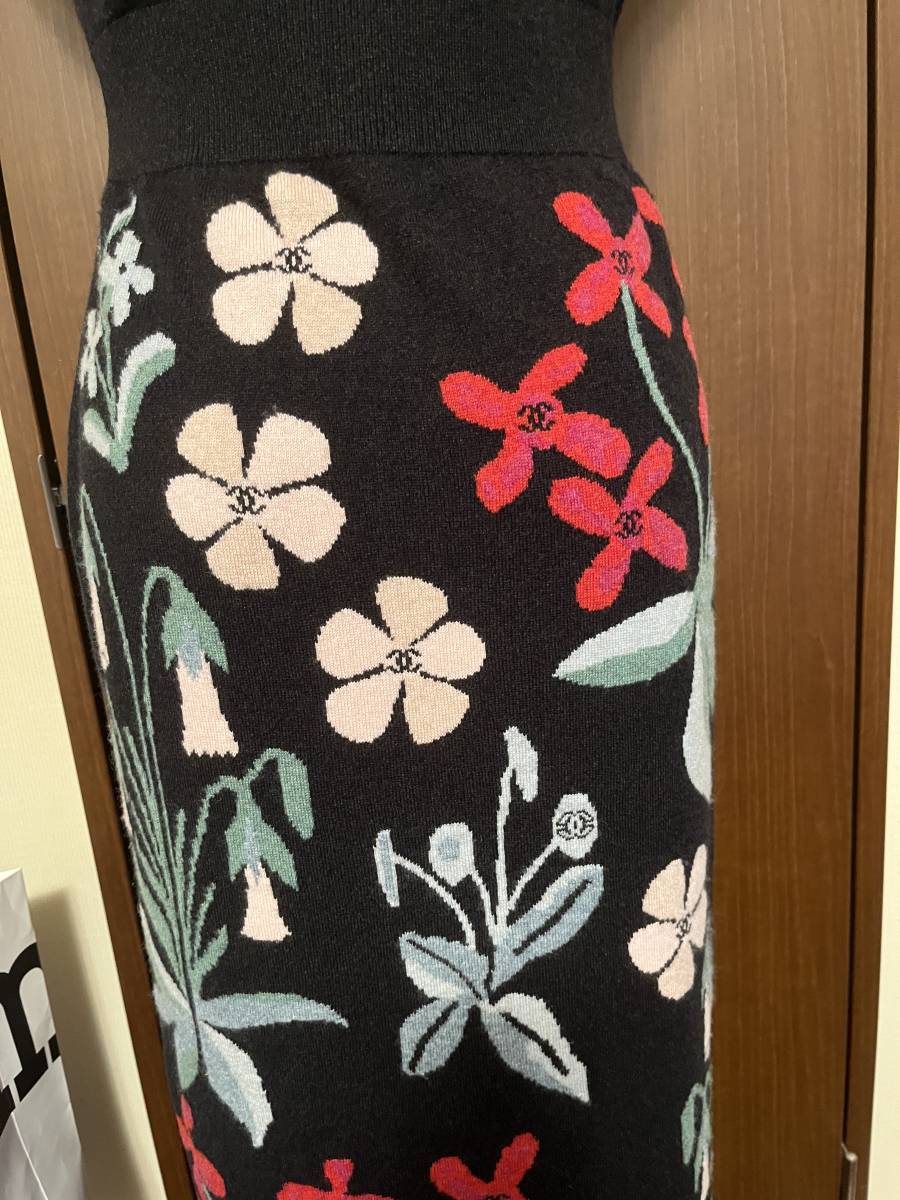 □シャネル□カシミア✨黒□ワンピース□38□98A ひざ丈ワンピース