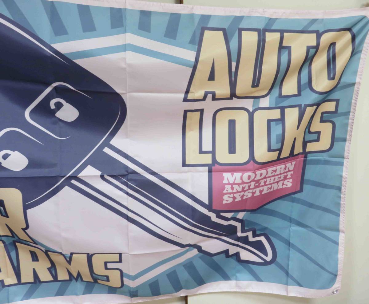 『特大A』レトロ　鍵■新品 AUTO LOCKS　CAR　ALARMS　KEYキー　アメ車　マッスルカー カーショップ　フラッグ旗 自動車　修理◆DIY　倉庫