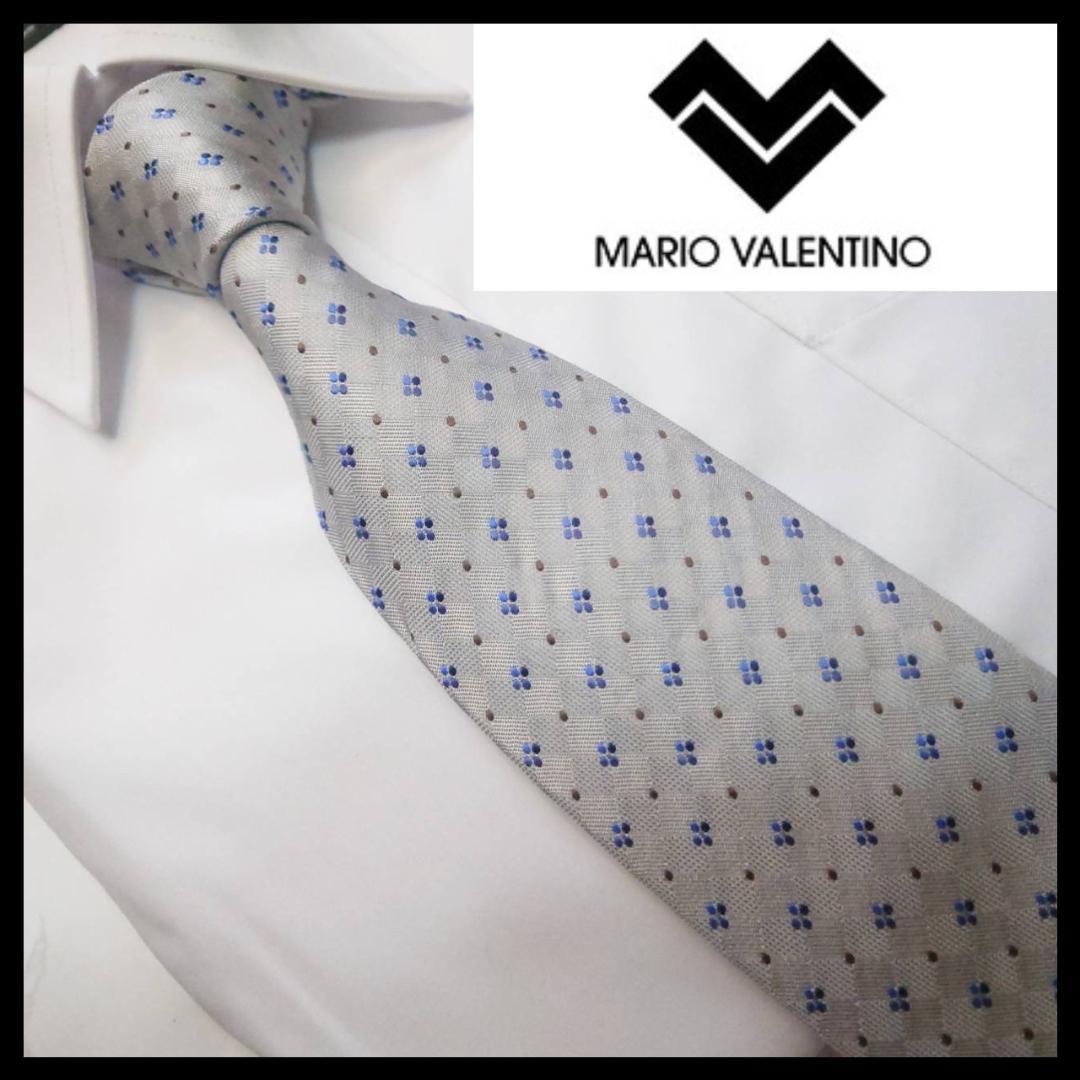 ネクタイ　MARIO VALENTINO 約9㎝ ブルー C 772 ■