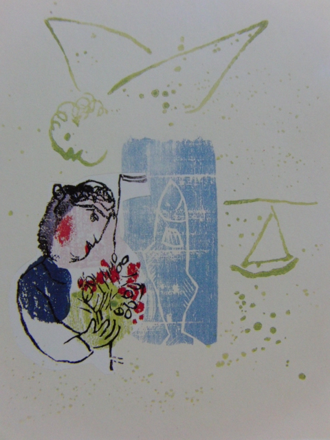 マルク シャガール、【ポエム】、希少画集より、状態良好、新品高級額装付、送料無料、洋画 絵画 Marc Chagall、2