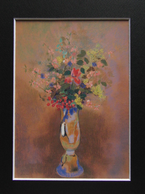 o Dillon *ru Don,[ blue vase. flower 2], rare book of paintings in print ., new goods high class amount * frame attaching, condition excellent, postage included 