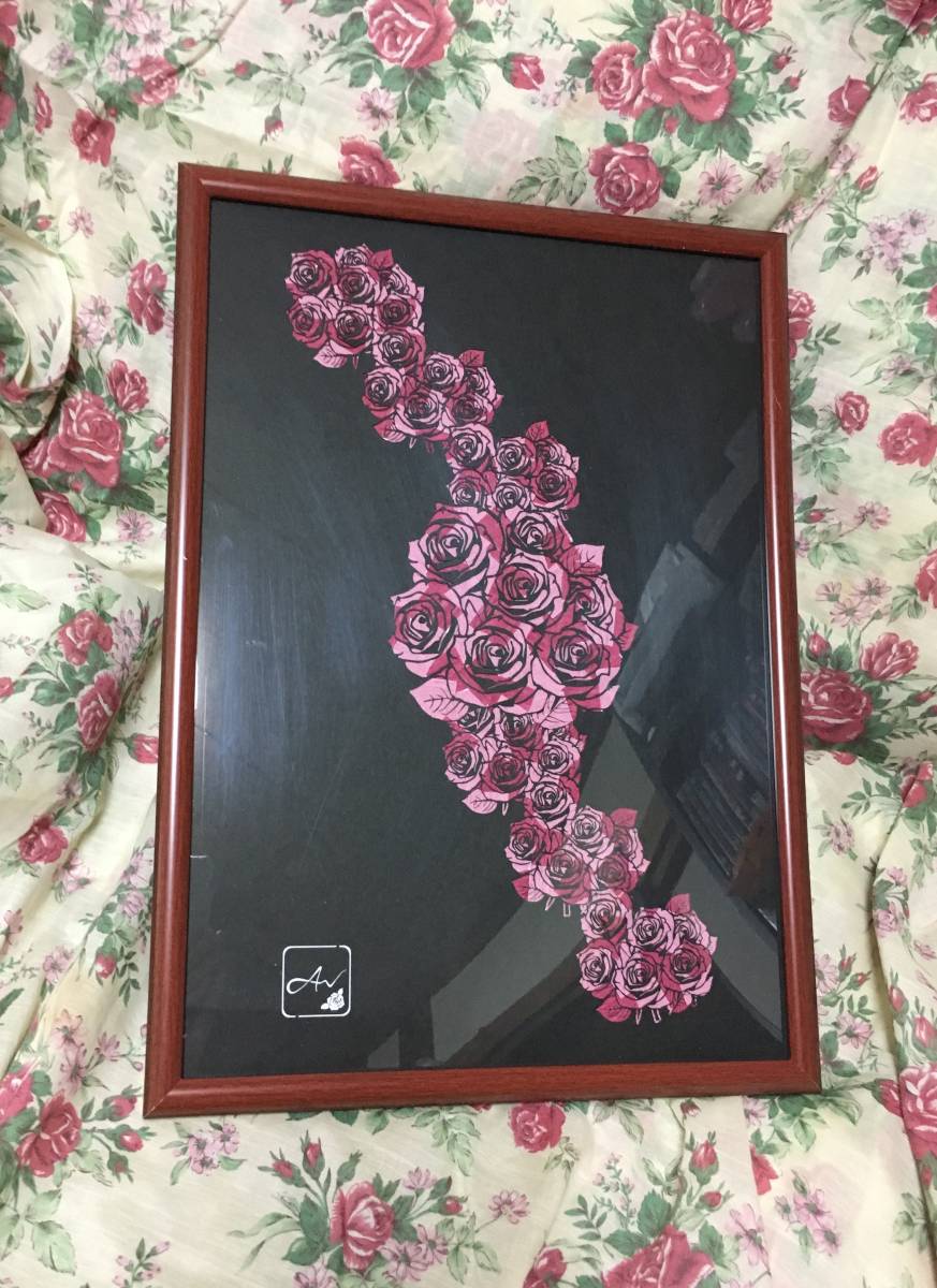 バラの切り絵 ▼ アート作品 薔薇の切り絵 (絵画 アート 美術品 芸術品) ばら 恋愛運UP ラッキーアイテム 販売用 プレゼントに 贈り物に 22_画像7