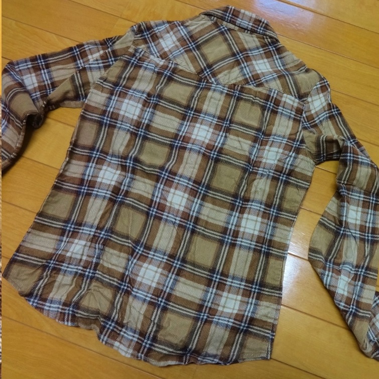 INGNI check flannel shirt [ width of a garment about 79 cm ] cotton 100% Brown 