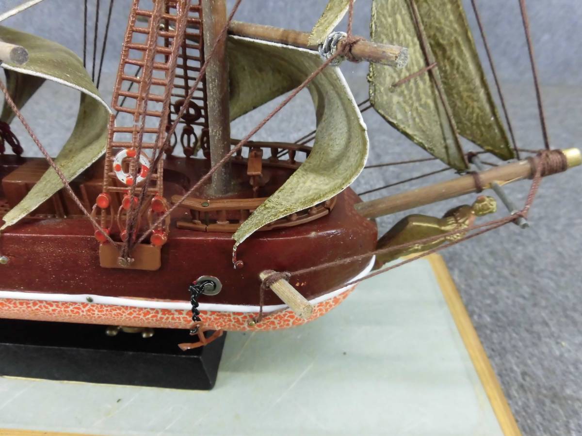 653 SEA WITCH 1846 year model sailing boat objet d'art interior ornament decoration glass case attaching 