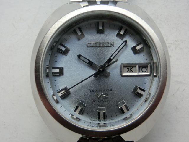 シチズン メンズ腕時計 セブンスターV2 オートマチック 自動巻き 青みがかったグレー文字盤_画像1