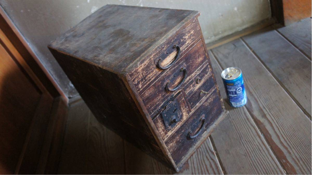 小物入れ 古民具 和家具 木箱 道具箱 古 硯箱_画像1