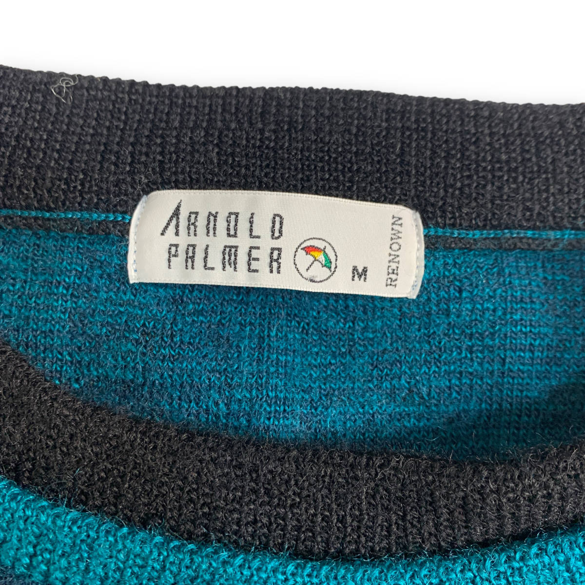  valuable [ARNOLD PALMER] Old Arnold Palmer vintage stylish knitted border gradation Rena unRENOWN