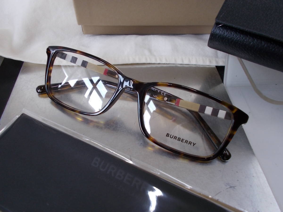 □BURBERRY バーバリー イタリア製 べっ甲調フレーム 眼鏡-