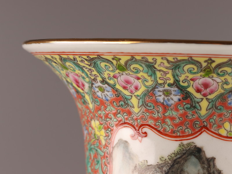 中国古玩 唐物 雍正年製 款 粉彩 特大 花瓶 高さ59.5cm 在印 時代物