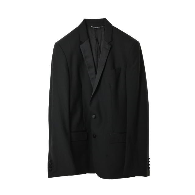 美品 DOLCE&GABBANA シルク混 タキシード セットアップ スーツ 46/46