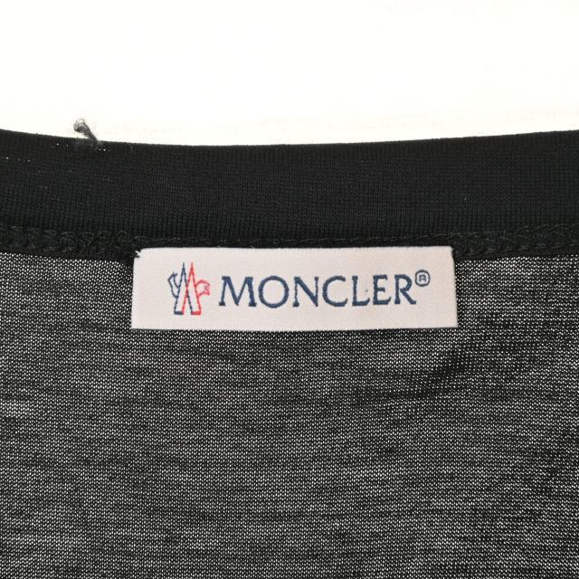 美品 MONCLER ロゴ ダブルワッペン Tシャツ M ブラック モンクレール KL4CSBU272_画像8